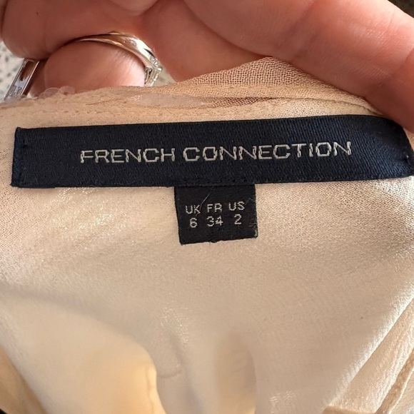French Connection One Shoulder Cream Dress - Picture 2 of 6